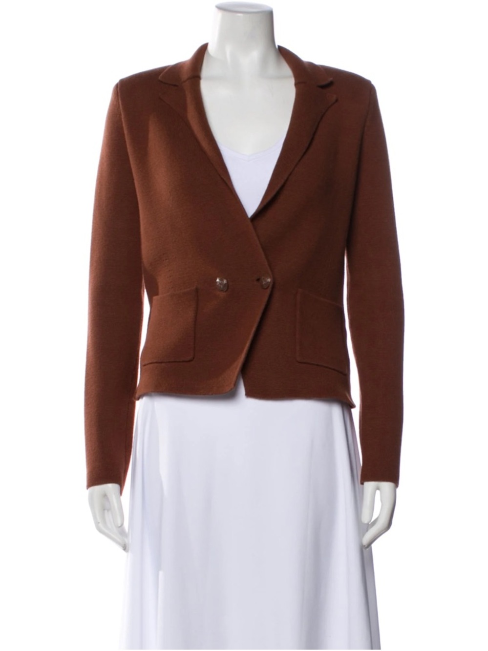 L'AGENCE Chocolate Brown Tailored Knit Blazer